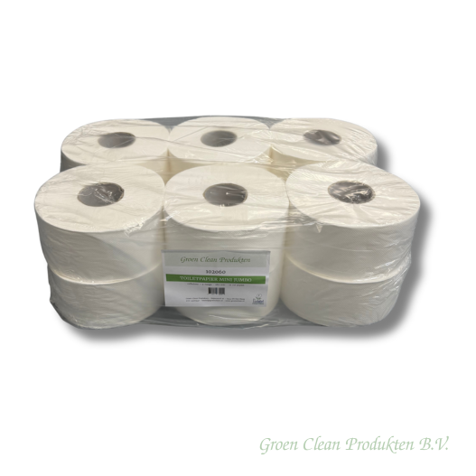 GroenClean Toiletpapier Mini Jumbo Cellulose ECO 12rol 2lgs 180m (102060)