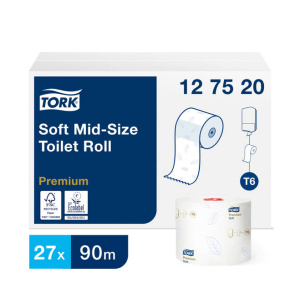 Tork Zacht Mid-size Toiletpapier Premium 2-laags wit compact T6 (127520)