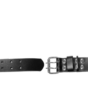 Lederen riem met dubbele doorn